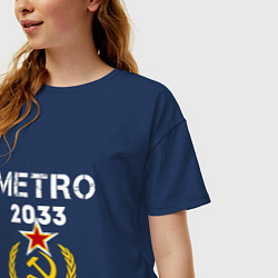 Футболка оверсайз женская Metro 2033, цвет: тёмно-синий — фото 2