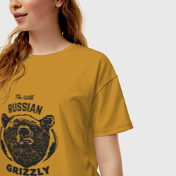 Футболка оверсайз женская Russian Grizzly, цвет: горчичный — фото 2