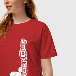 Футболка оверсайз женская WorkOut W3, цвет: красный — фото 2