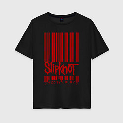 Футболка оверсайз женская Slipknot: barcode, цвет: черный