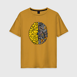 Женская футболка оверсайз Мозг инженера