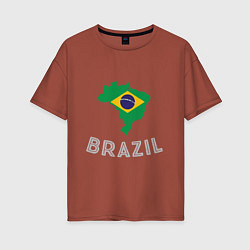 Футболка оверсайз женская Brazil Country, цвет: кирпичный