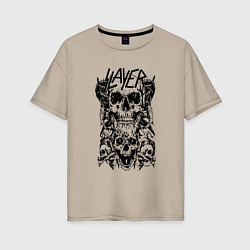 Женская футболка оверсайз Slayer Skulls