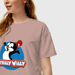 Футболка оверсайз женская Chilly Willy, цвет: пыльно-розовый — фото 2