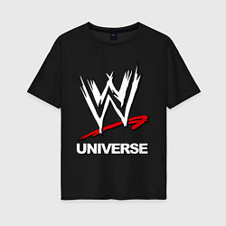 Футболка оверсайз женская WWE universe, цвет: черный