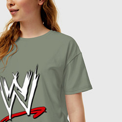 Футболка оверсайз женская WWE universe, цвет: авокадо — фото 2