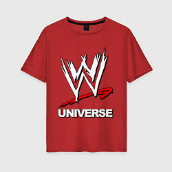 Футболка оверсайз женская WWE universe, цвет: красный