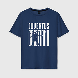 Футболка оверсайз женская Juventus: Cristiano Ronaldo 7, цвет: тёмно-синий