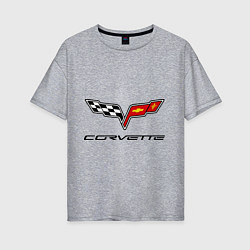 Женская футболка оверсайз Chevrolet corvette