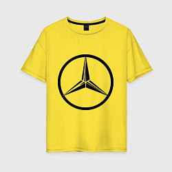 Футболка оверсайз женская Mercedes-Benz logo, цвет: желтый