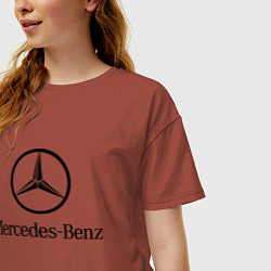 Футболка оверсайз женская Logo Mercedes-Benz, цвет: кирпичный — фото 2