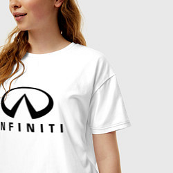 Футболка оверсайз женская Infiniti logo, цвет: белый — фото 2