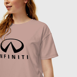 Футболка оверсайз женская Infiniti logo, цвет: пыльно-розовый — фото 2