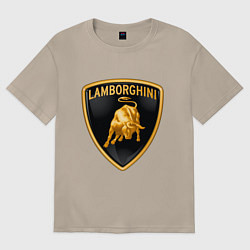 Футболка оверсайз женская Lamborghini logo, цвет: миндальный