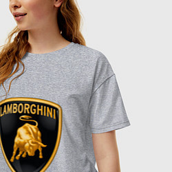 Футболка оверсайз женская Lamborghini logo, цвет: меланж — фото 2