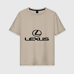 Футболка оверсайз женская Lexus logo, цвет: миндальный