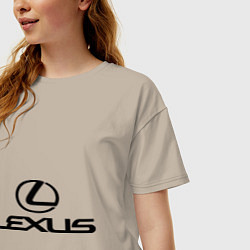 Футболка оверсайз женская Lexus logo, цвет: миндальный — фото 2