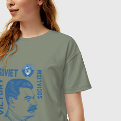 Футболка оверсайз женская Stalin: Peace work life, цвет: авокадо — фото 2