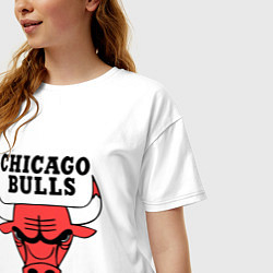 Футболка оверсайз женская Chicago Bulls, цвет: белый — фото 2