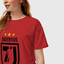 Футболка оверсайз женская Juventus 7J, цвет: красный — фото 2