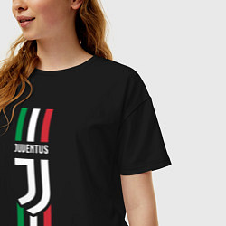 Футболка оверсайз женская FC Juventus: Italy, цвет: черный — фото 2