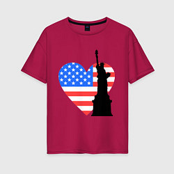 Женская футболка оверсайз Люблю Америку