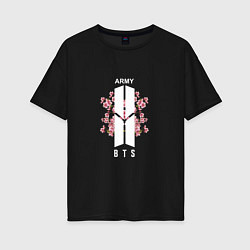 Женская футболка оверсайз BTS: Army Sakura