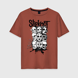 Женская футболка оверсайз Slipknot Faces