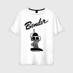 Женская футболка оверсайз Bender monochrome