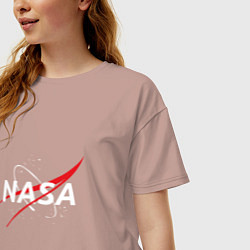 Футболка оверсайз женская NASA: Space Arrow, цвет: пыльно-розовый — фото 2