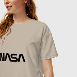 Футболка оверсайз женская NASA, цвет: миндальный — фото 2