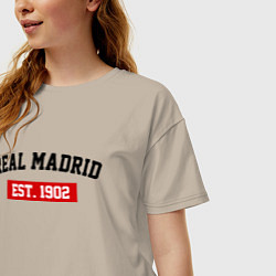 Футболка оверсайз женская FC Real Madrid Est. 1902, цвет: миндальный — фото 2