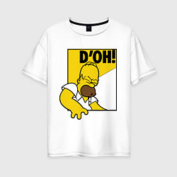 Футболка оверсайз женская Homer D'OH!, цвет: белый