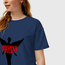 Футболка оверсайз женская Nirvana: In Utero, цвет: тёмно-синий — фото 2