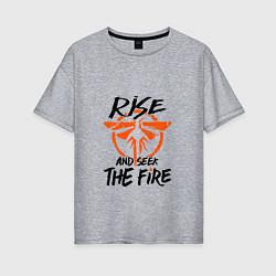 Футболка оверсайз женская Rise & Seek the Fire, цвет: меланж