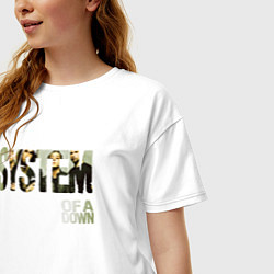Футболка оверсайз женская System of a Down, цвет: белый — фото 2