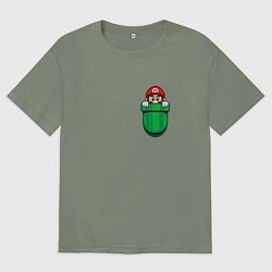 Футболка оверсайз женская Марио в кармане, цвет: авокадо