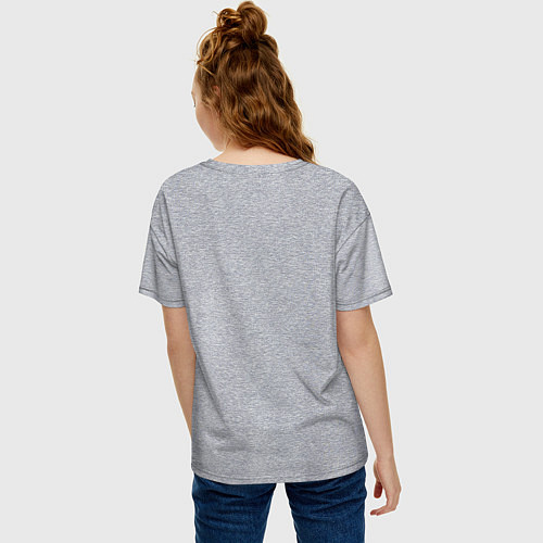 Женская футболка оверсайз Тоторо на Луне / Меланж – фото 4