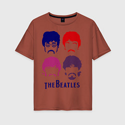 Женская футболка оверсайз The Beatles faces