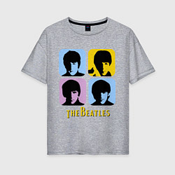 Женская футболка оверсайз The Beatles: pop-art