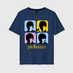 Футболка оверсайз женская The Beatles: pop-art, цвет: тёмно-синий