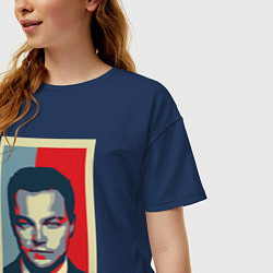 Футболка оверсайз женская DiCaprio Art, цвет: тёмно-синий — фото 2