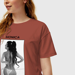 Футболка оверсайз женская Monica Bellucci: Donna Famosa, цвет: кирпичный — фото 2