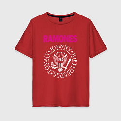 Футболка оверсайз женская Ramones Boyband, цвет: красный