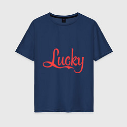Женская футболка оверсайз Lucky logo