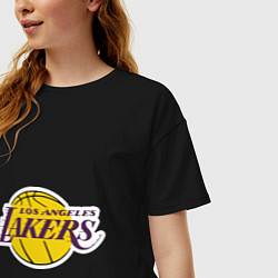 Футболка оверсайз женская LA Lakers, цвет: черный — фото 2