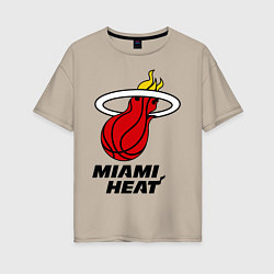 Женская футболка оверсайз Miami Heat-logo