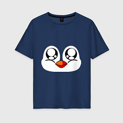 Женская футболка оверсайз Морда пингвина