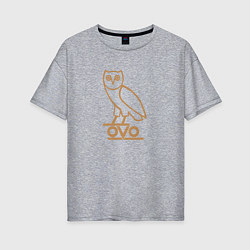 Футболка оверсайз женская OVO Owl, цвет: меланж