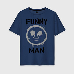 Футболка оверсайз женская HU: Funny Man, цвет: тёмно-синий
